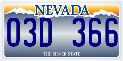 NV license plate 03D366