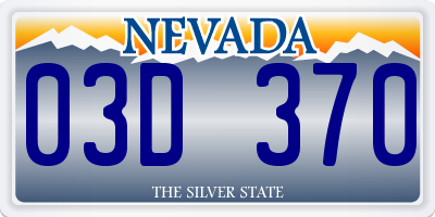 NV license plate 03D370