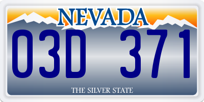 NV license plate 03D371