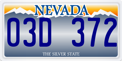 NV license plate 03D372