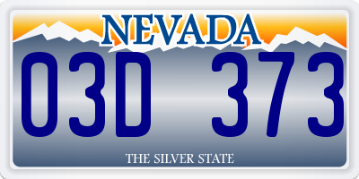 NV license plate 03D373