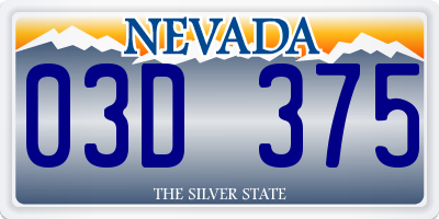 NV license plate 03D375