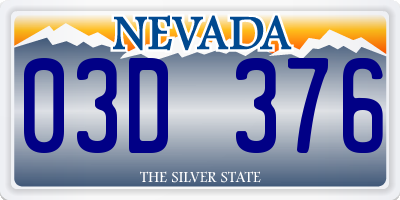 NV license plate 03D376