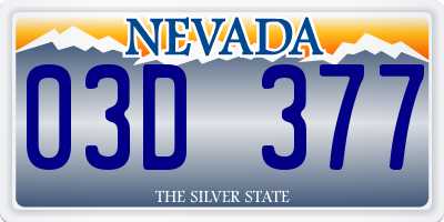 NV license plate 03D377