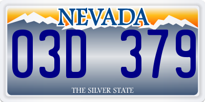 NV license plate 03D379