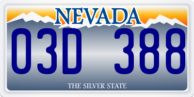 NV license plate 03D388