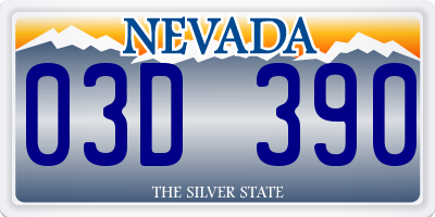 NV license plate 03D390