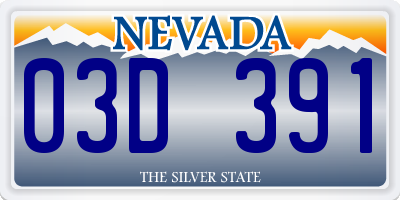 NV license plate 03D391