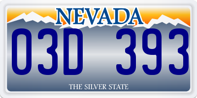 NV license plate 03D393