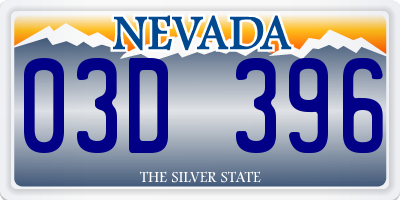 NV license plate 03D396