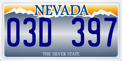 NV license plate 03D397