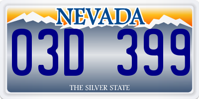 NV license plate 03D399