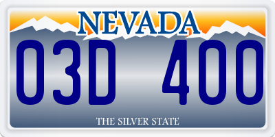 NV license plate 03D400