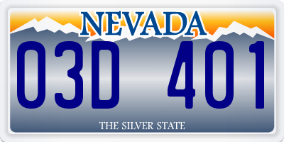 NV license plate 03D401