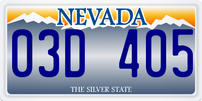 NV license plate 03D405