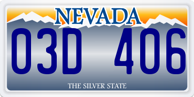 NV license plate 03D406