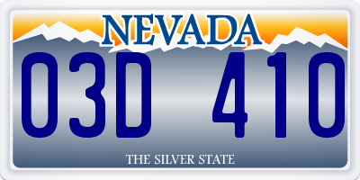 NV license plate 03D410