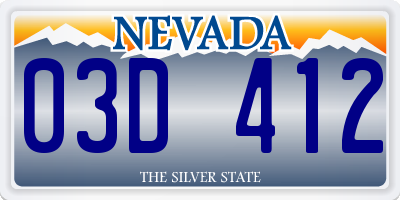 NV license plate 03D412