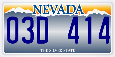 NV license plate 03D414