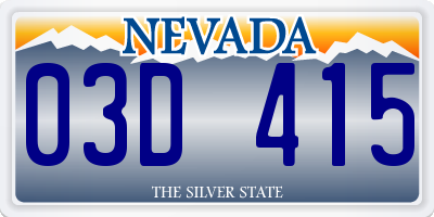 NV license plate 03D415