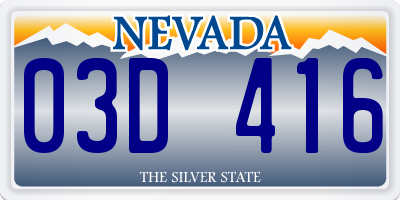 NV license plate 03D416