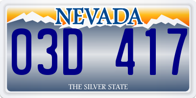 NV license plate 03D417