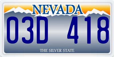 NV license plate 03D418