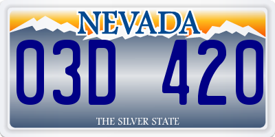 NV license plate 03D420