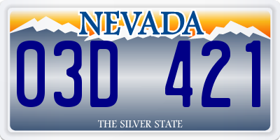 NV license plate 03D421