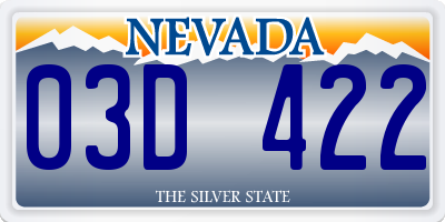 NV license plate 03D422