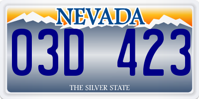 NV license plate 03D423