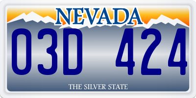 NV license plate 03D424