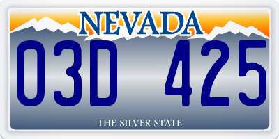 NV license plate 03D425