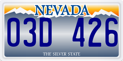 NV license plate 03D426