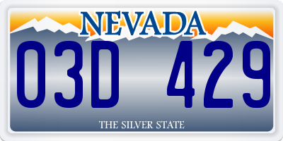 NV license plate 03D429