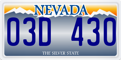 NV license plate 03D430