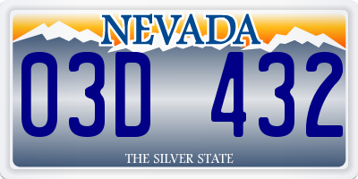 NV license plate 03D432