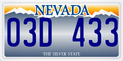 NV license plate 03D433