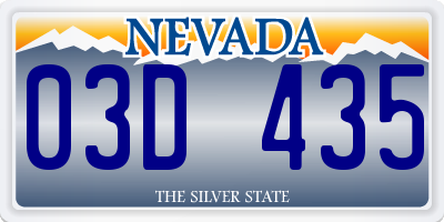 NV license plate 03D435