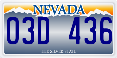 NV license plate 03D436