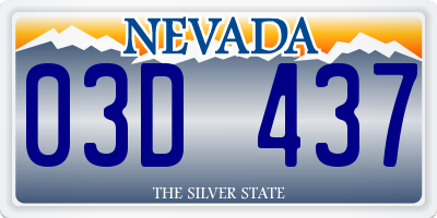 NV license plate 03D437
