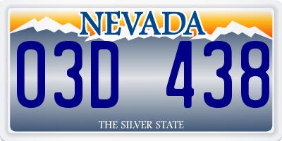 NV license plate 03D438