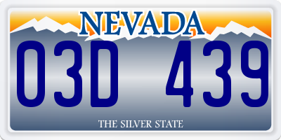 NV license plate 03D439