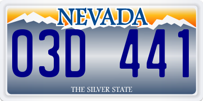 NV license plate 03D441