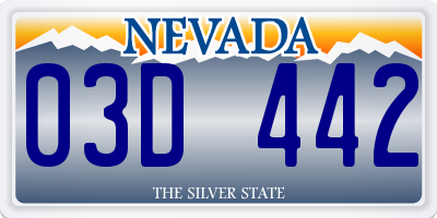 NV license plate 03D442