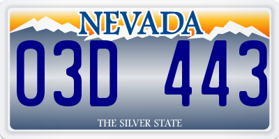 NV license plate 03D443