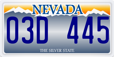 NV license plate 03D445