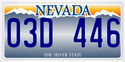 NV license plate 03D446