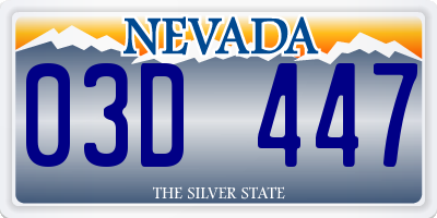 NV license plate 03D447