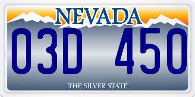 NV license plate 03D450